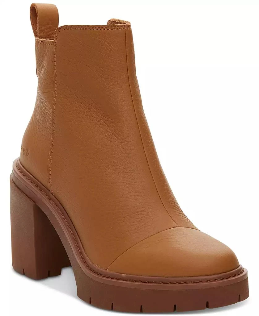 TOMS Women's Rya Lug Sole Block Heel Platform Booties 1
