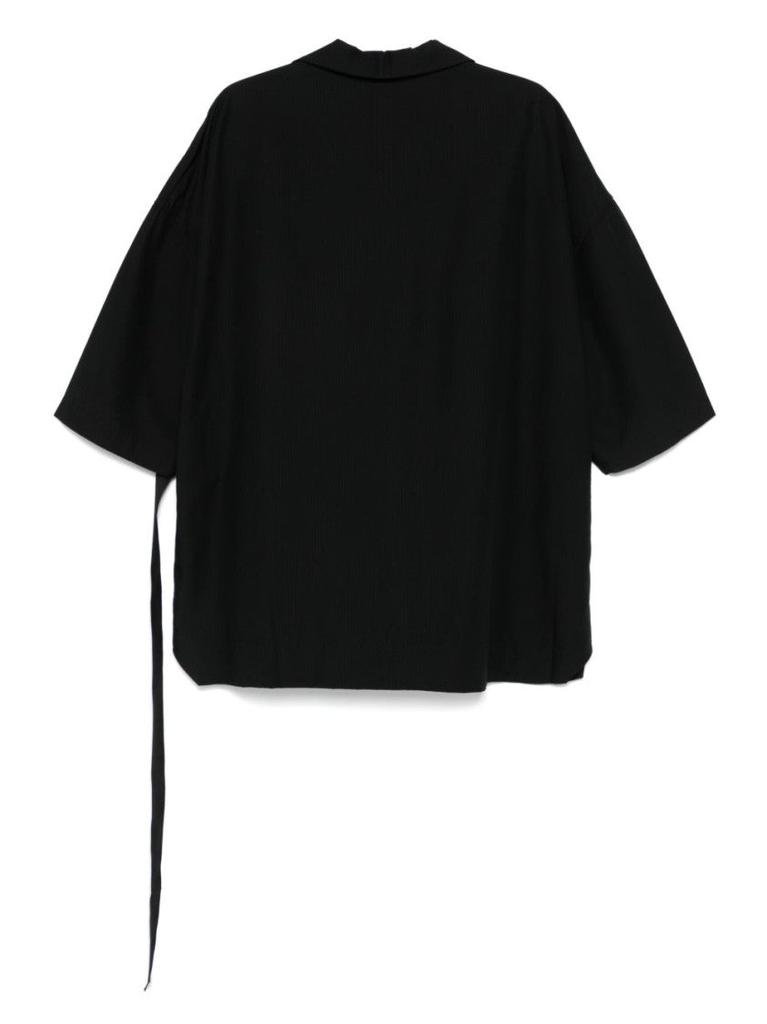 DRKSHDW Relaxed Fit Black Shirt With Logo-Print Strap