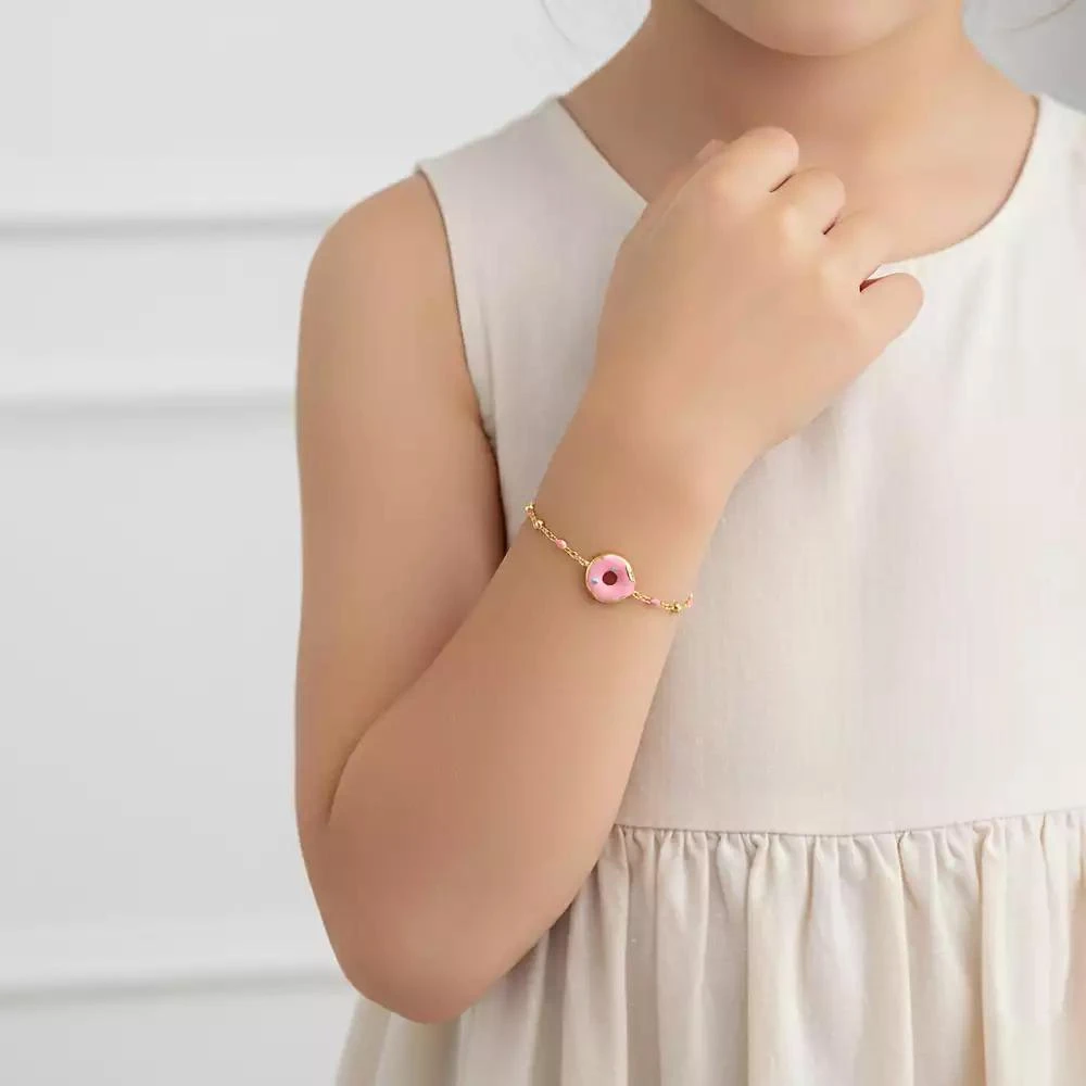 GiGiGirl 14K Gold Plated with Pink Donut Charm Bracelet 2
