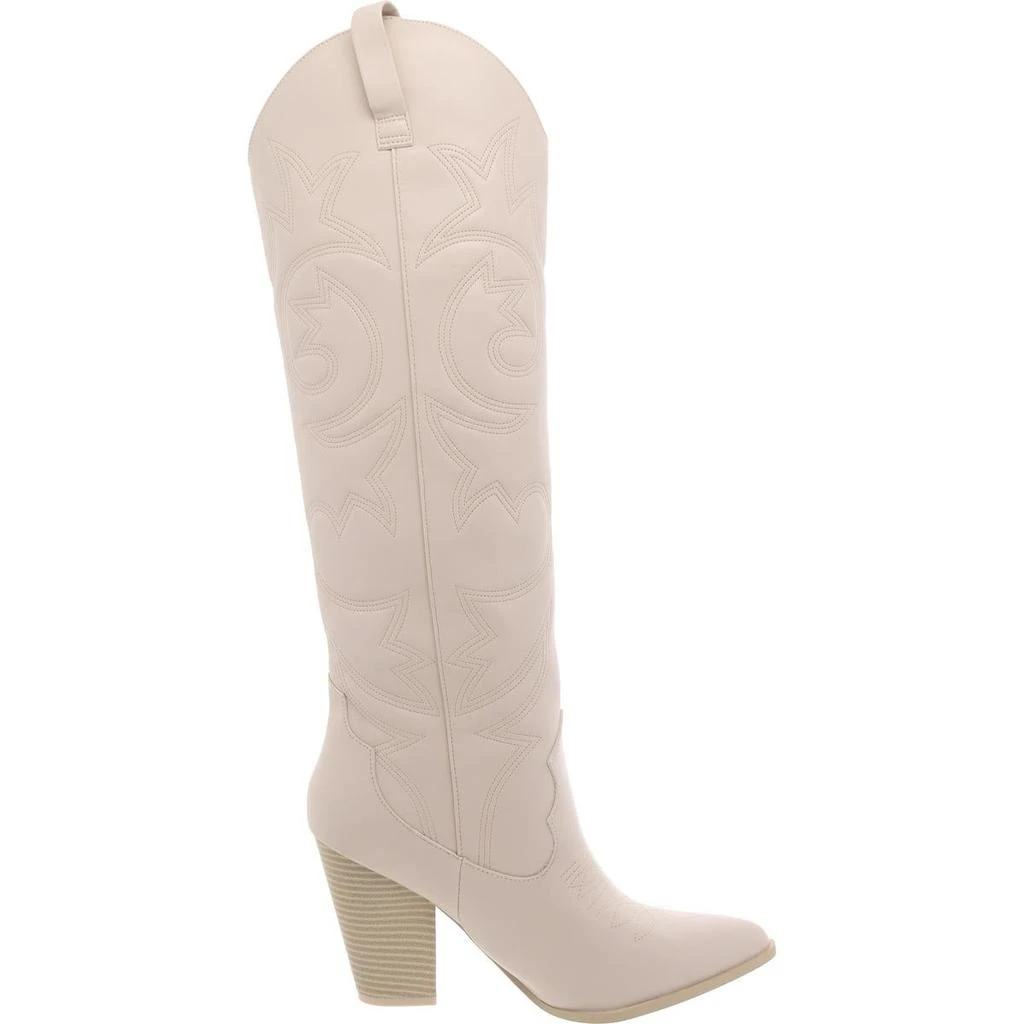 Steve Madden Lincoln Womens Faux Leather Block Heel Knee-High Boots 5
