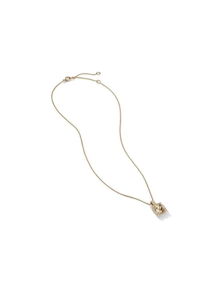 David Yurman Chatelaine Pavé Bezel Pendant Necklace in 18K Yellow Gold 2