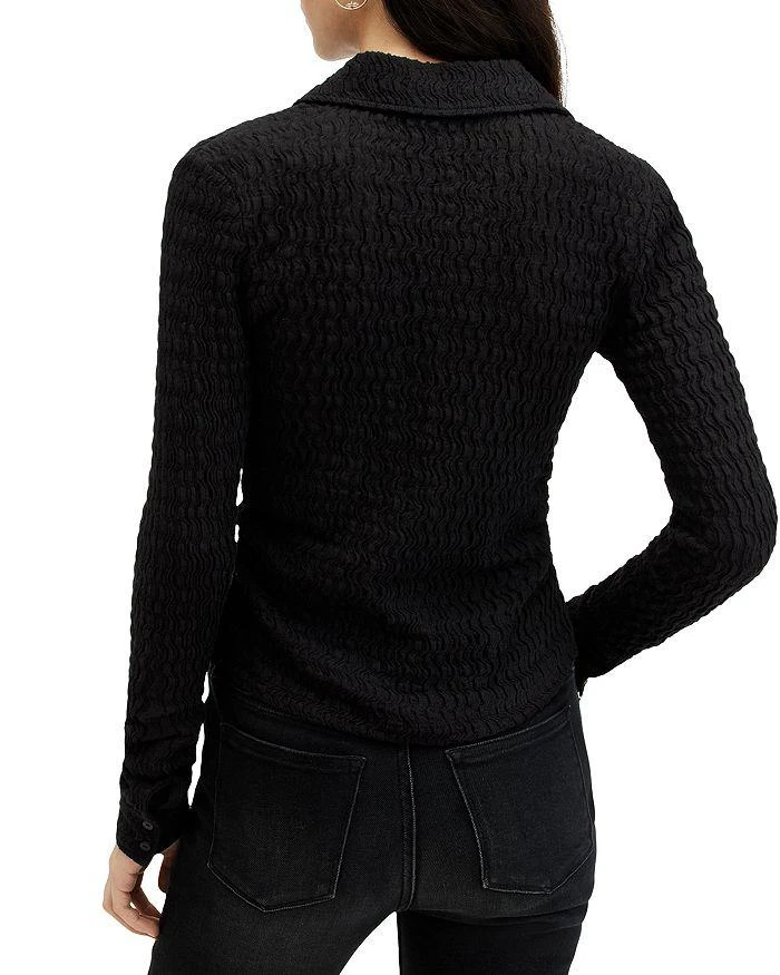 ALL SAINTS Connie Textured Weave Button Up Shirt 3