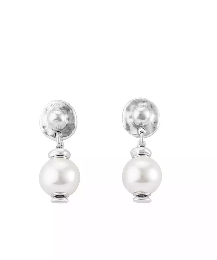 UNOde50 Sterling Silver Metal Clad Cultivated Pearl Earrings