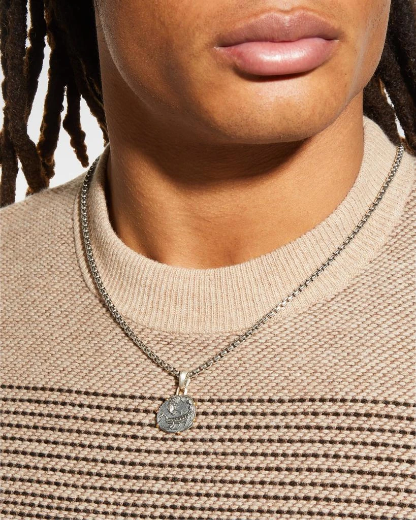 David Yurman Men's Zodiac Pendant in Silver with 18K Gold, 33mm 2