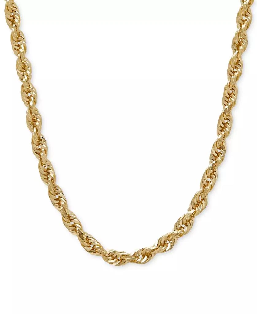 Macy's Solid Glitter Rope 22" Chain Necklace (4mm) in 14k Gold 1
