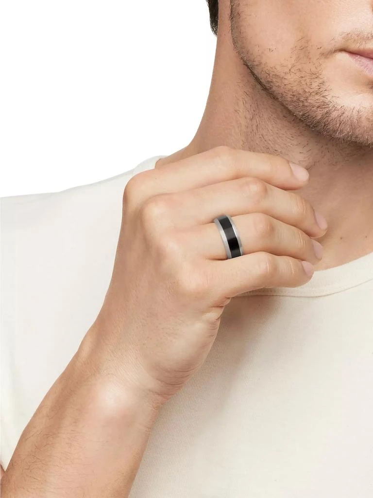 David Yurman Beveled Band Ring in Grey Titanium with Black Titanium 6