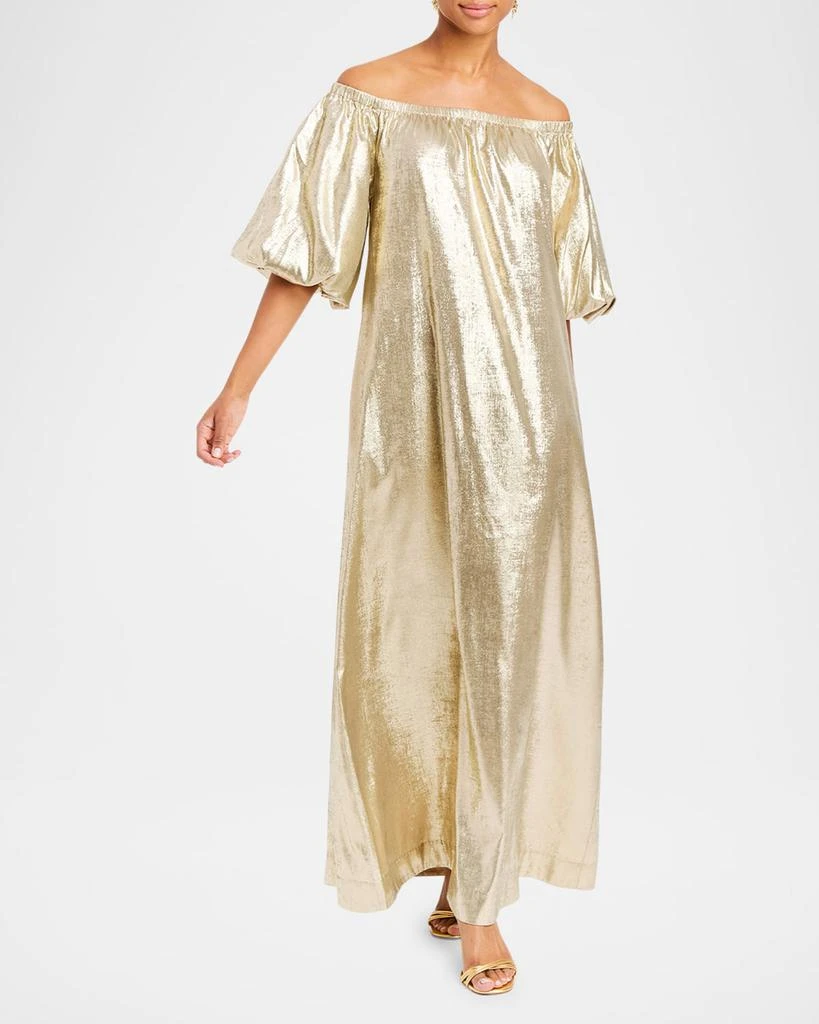 Mestiza New York Rafaella Off-Shoulder Metallic Gown 4