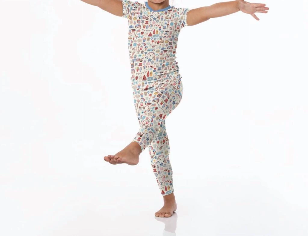 KICKEE Kickee - Short Sleeve Pajama Set