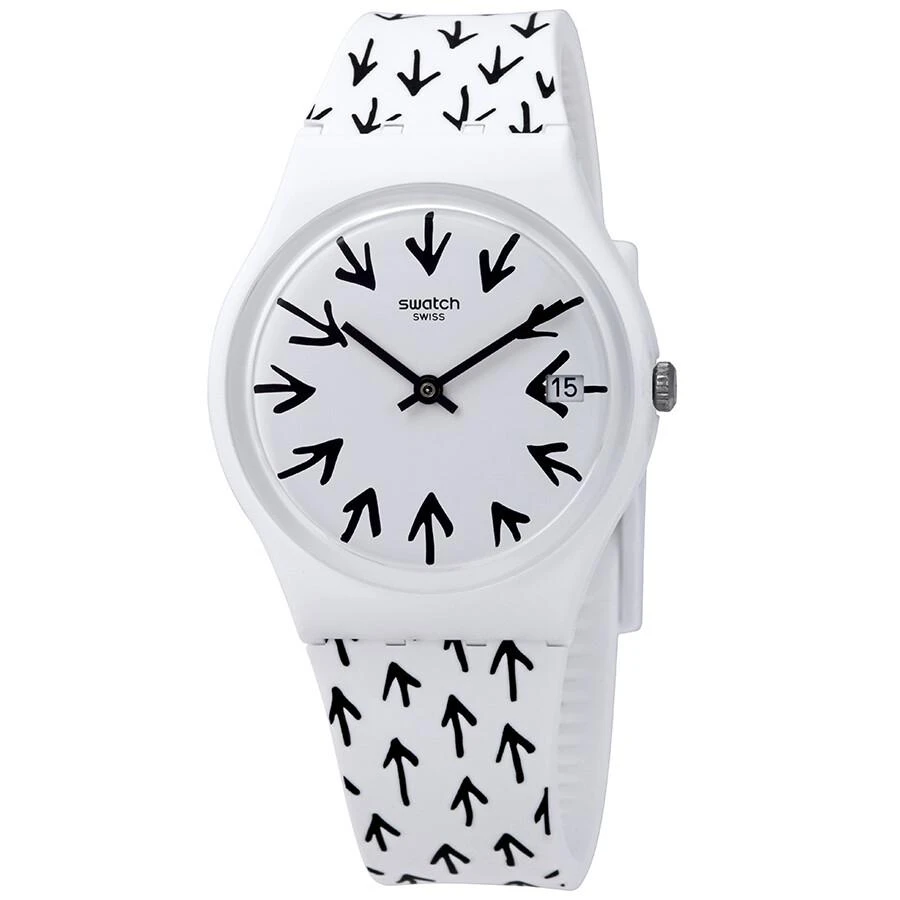 Swatch Frechia White Dial White Silicone Ladies Watch GW409 1