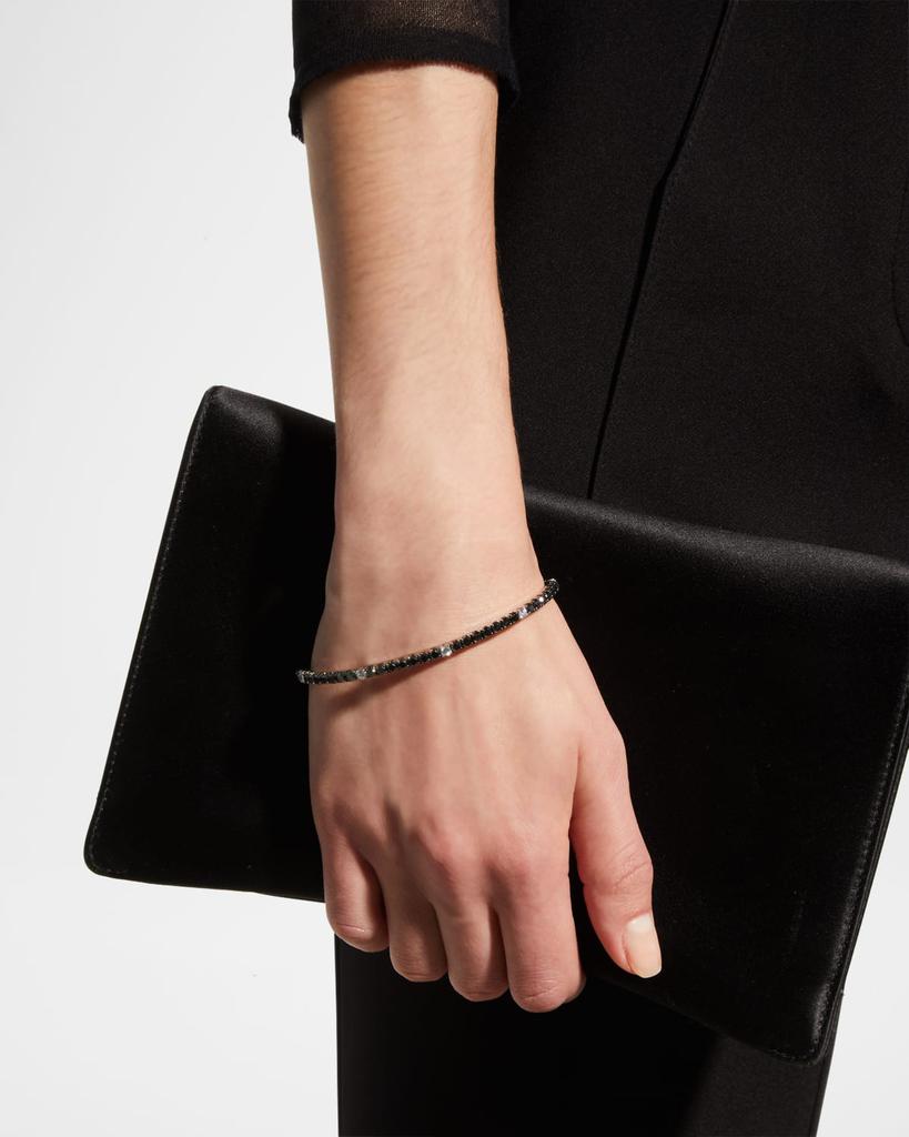 EXTENSIBLE 18K White Gold Stretch Tennis Bracelet with Black and White Diamonds