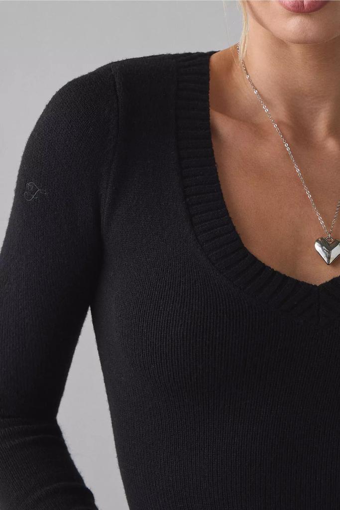 Frankies Bikinis Frankies Bikinis Kit Cloud Knit V-Neck Cropped Sweater