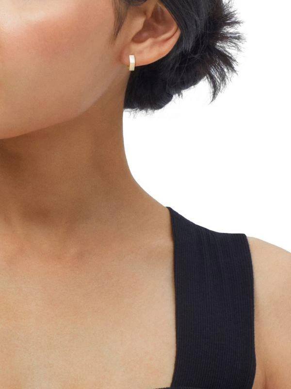 Saks Fifth Avenue 14K Yellow Gold Hexagon Huggie Earrings 2