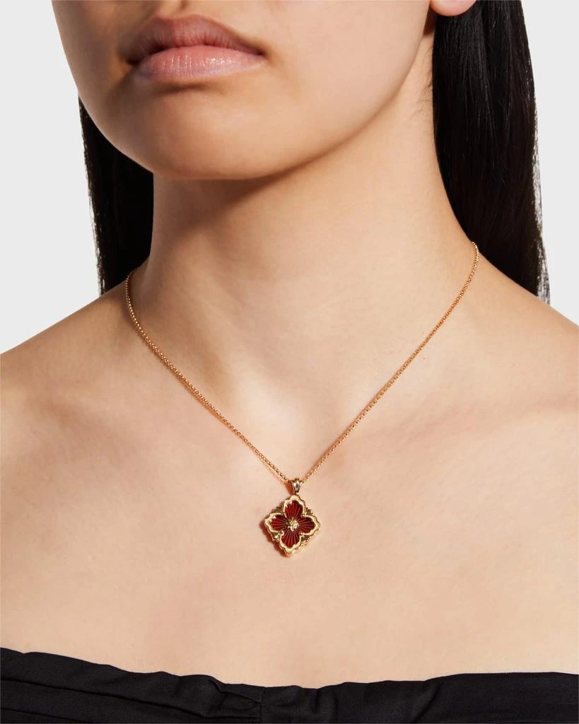 Buccellati Opera Tulle 18K Gold Red Enamel Pendant Necklace 2