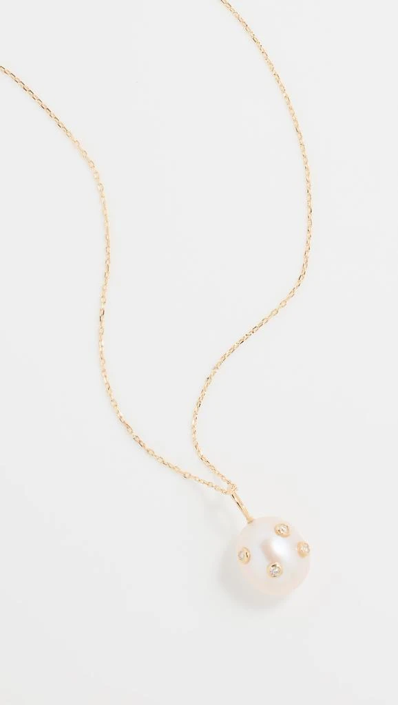 MATEO 14k Diamond Bezel Scattered Baroque Pearl Necklace 1