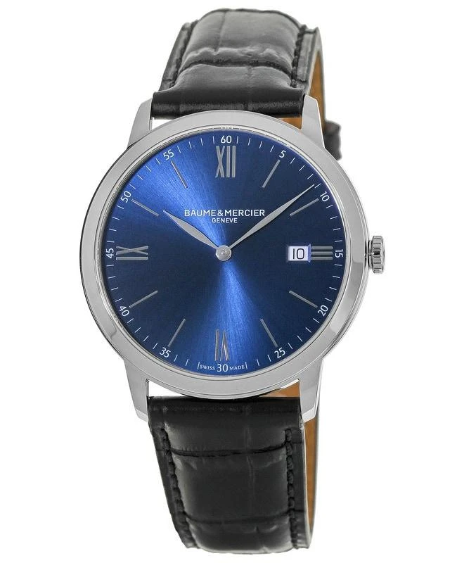 Baume & Mercier Baume & Mercier Classima Quartz Blue Dial Leather Strap Men's Watch 10324 1