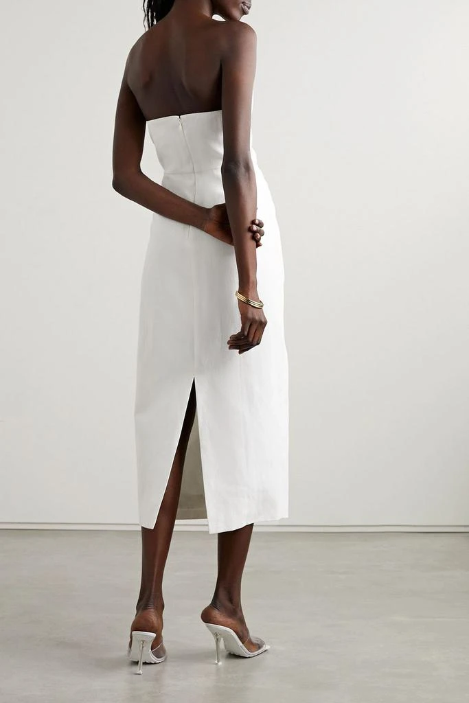 Mara Hoffman Isla strapless TENCEL™ Lyocell and linen-blend midi dress 3