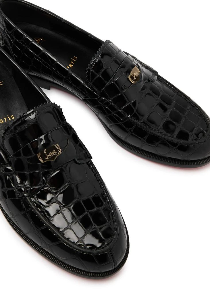Christian Louboutin Penny Donna crocodile-effect leather loafers 3