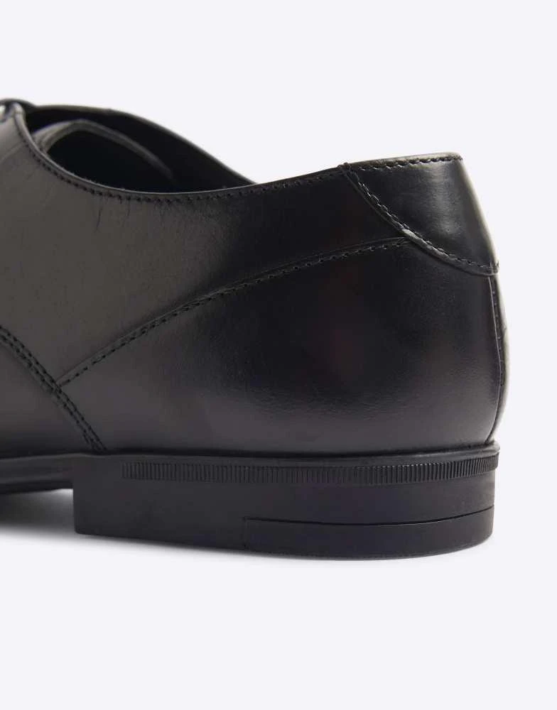 River Island River Island Leather wide fit derby shoes in black 3
