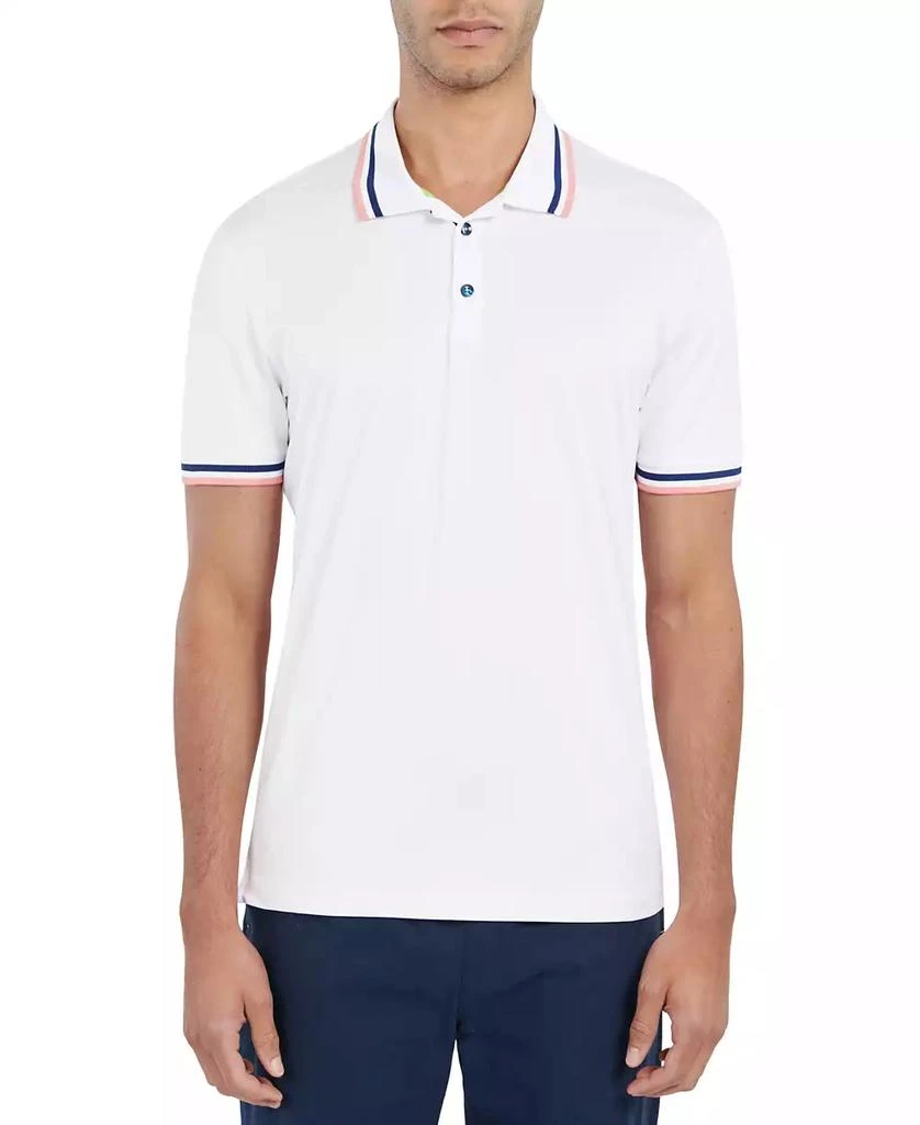Society of Threads Men's Slim Fit Solid Tipped Performance Polo 1