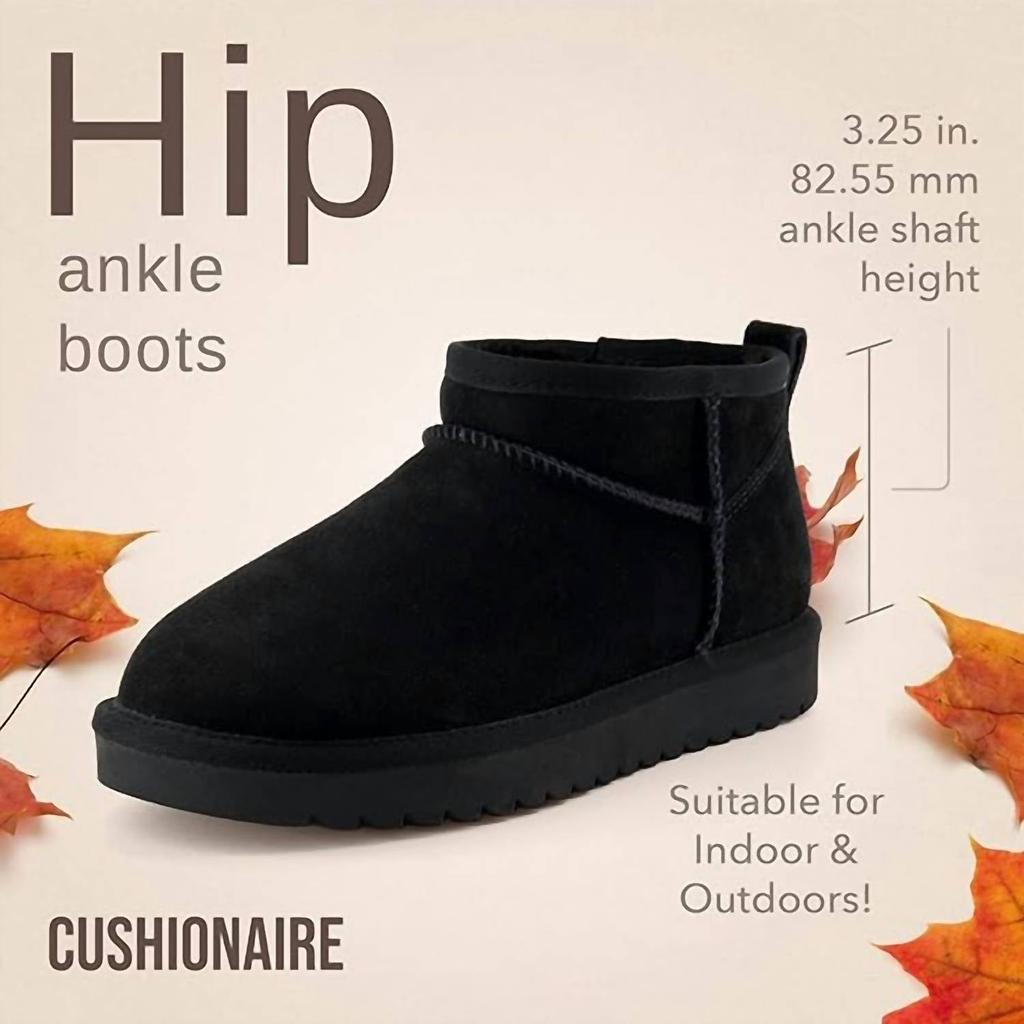 Cushionaire Cushionaire - Women's Hip Two Genuine Suede Ankle Snow Boots