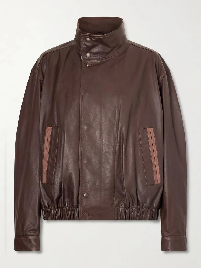 Lemaire Suede-trimmed Leather Jacket