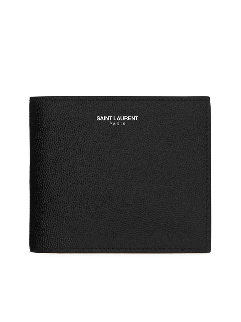 Saint Laurent SAINT LAURENT PARIS EAST / WEST WALLET WITH PURSE BLACK TEXTURED LEATHER