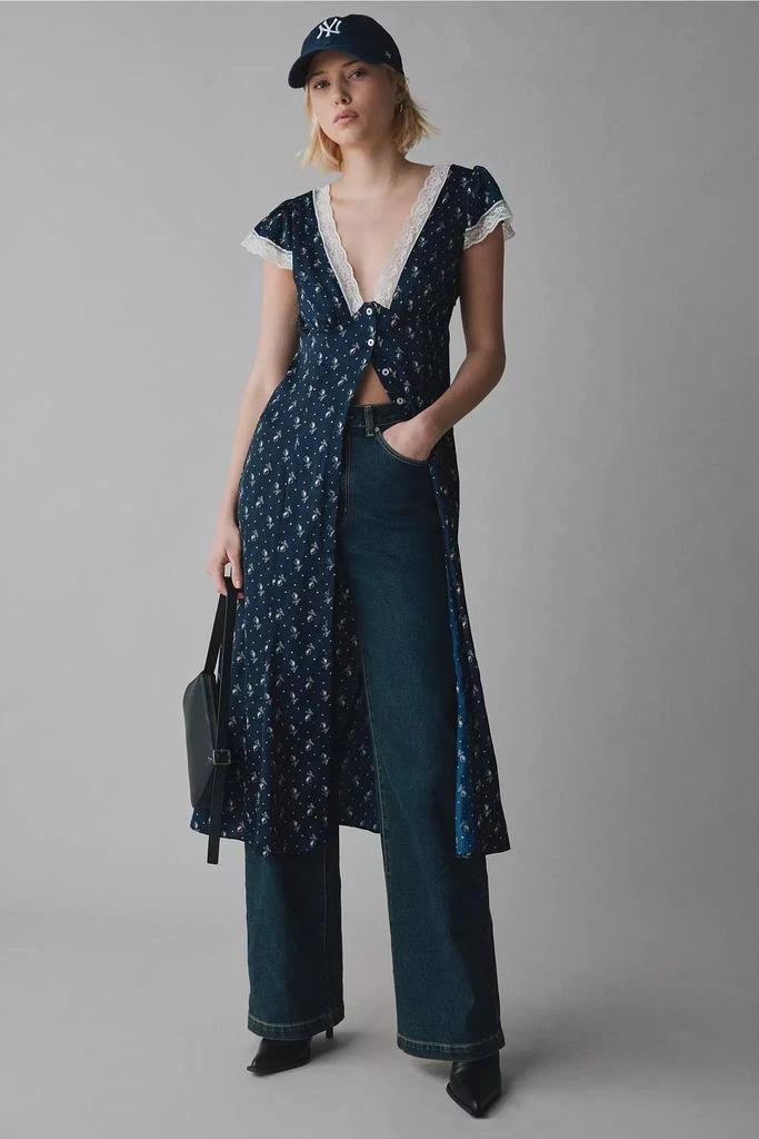 Kimchi Blue Kimchi Blue Faye Lace Trim Button-Down Midi Dress 3