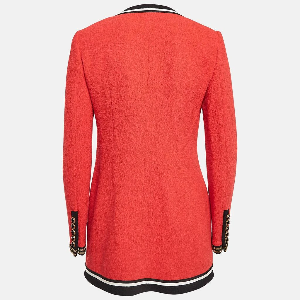 Gucci Gucci Red Embellished Pocket Wool Sable Military Jacket M 2