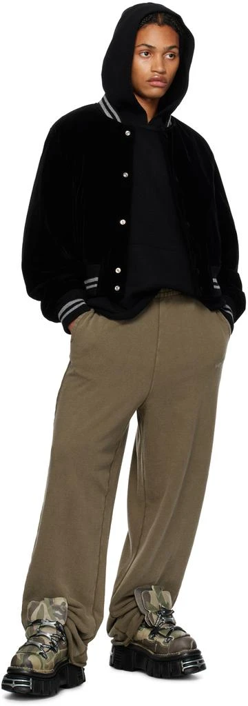 We11done Khaki Embroidered Sweatpants 4