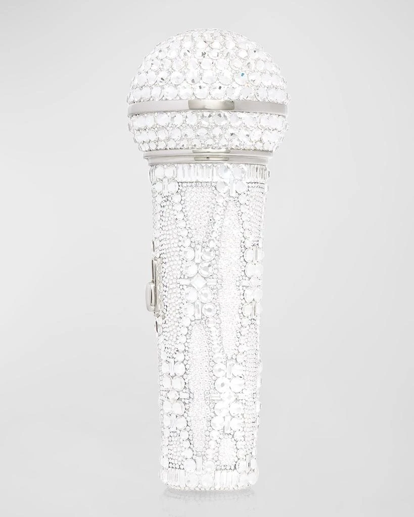 Judith Leiber Microphone Crystal Clutch Bag with Chain Strap 5
