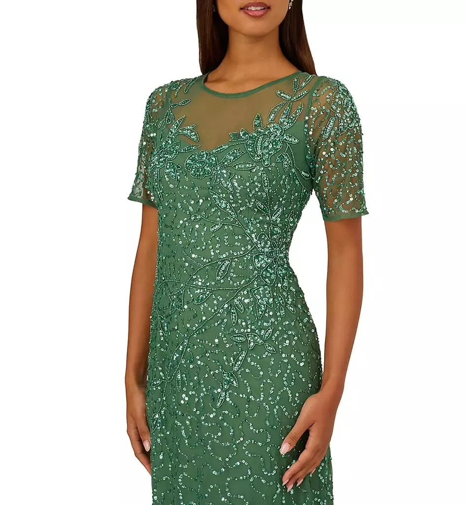 green emerald velvet dress Hand-Beaded Cocktail Dress In Midnight main image 0