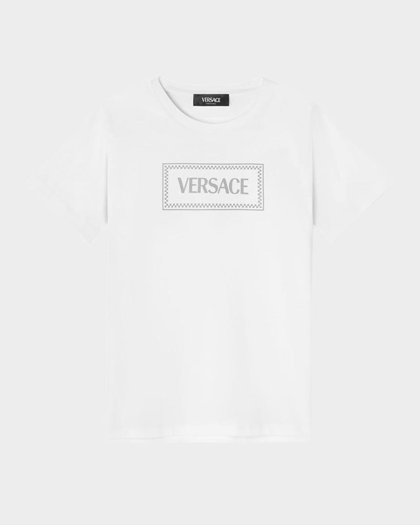 Versace Kid's Damier Logo-Print T-Shirt, Size 6-14