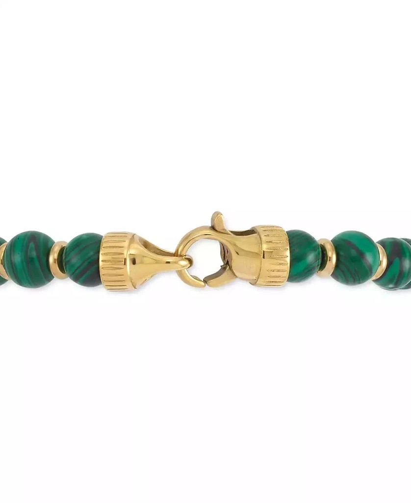 LEGACY for MEN by Simone I. Smith Malachite Bead Stretch Bracelet in Gold-Tone Ion-Plated Stainless Steel 2