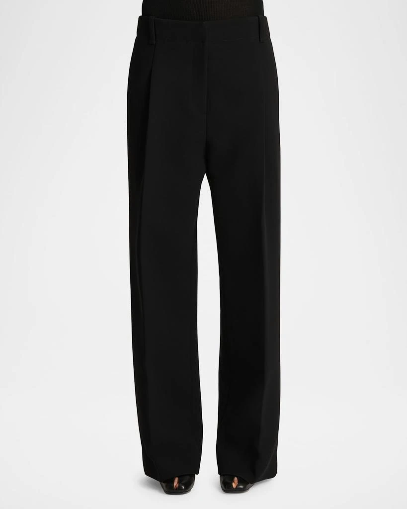 Khaite Lenton Pintuck Wool Pants 2