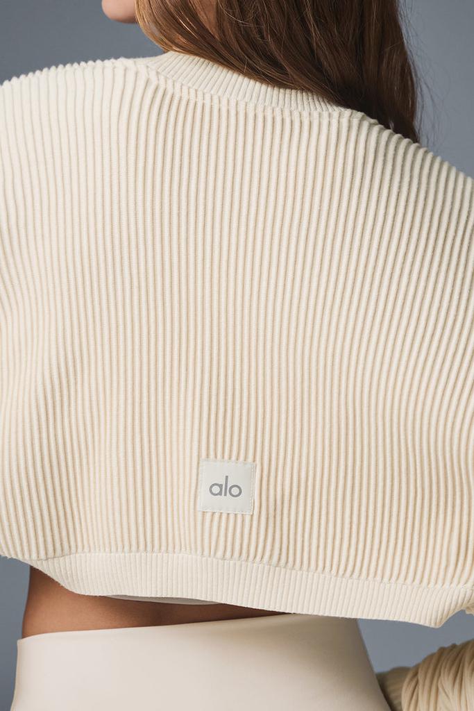 Alo Denim Knit Shawl - Oat Milk/Ivory - Scarves - Free Shipping