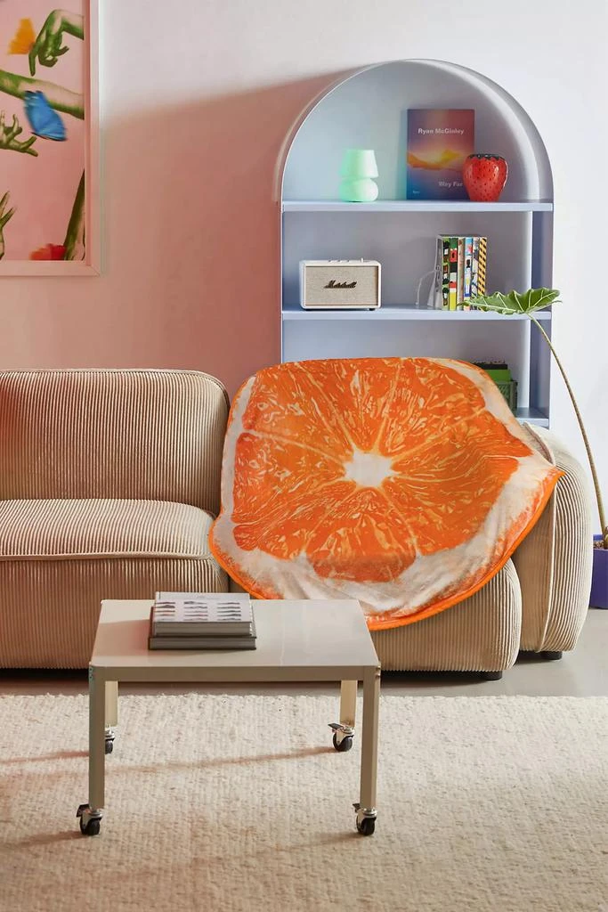 Urban Outfitters Fruit Slice Round Fleece Throw Blanket 1