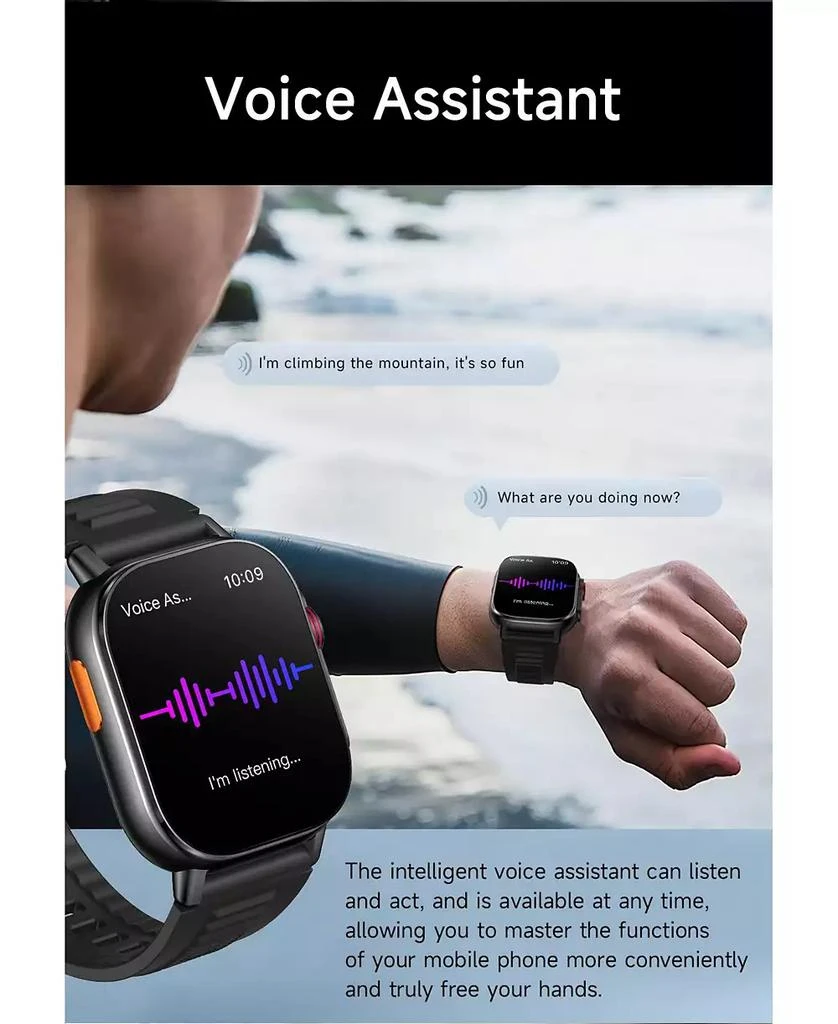 RUXING Smart 2.01" HD Screen Smart Watch for Women Men Outdoor Sport Multifunctional With GPS Health Monitoring, Bluetooth Calling, IP68 -Orange 9