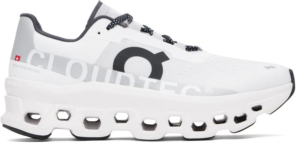 On White & Gray Cloudmonster Sneakers 1