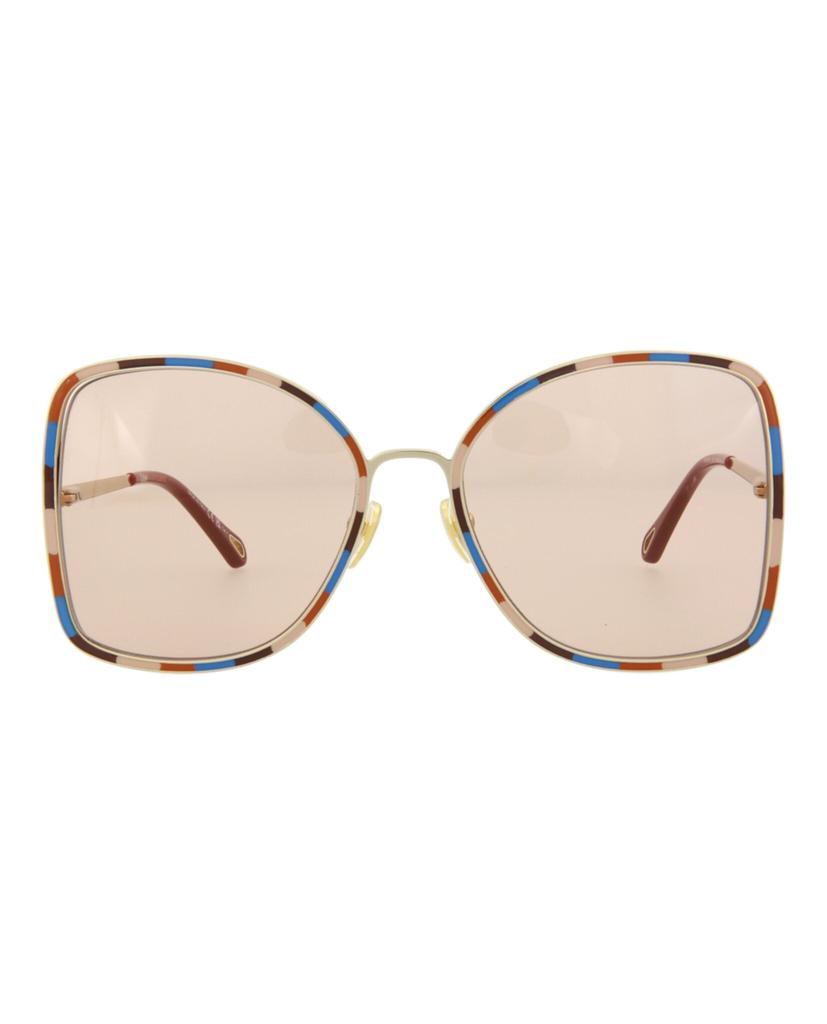 Chloé Square-Frame Metal Sunglasses