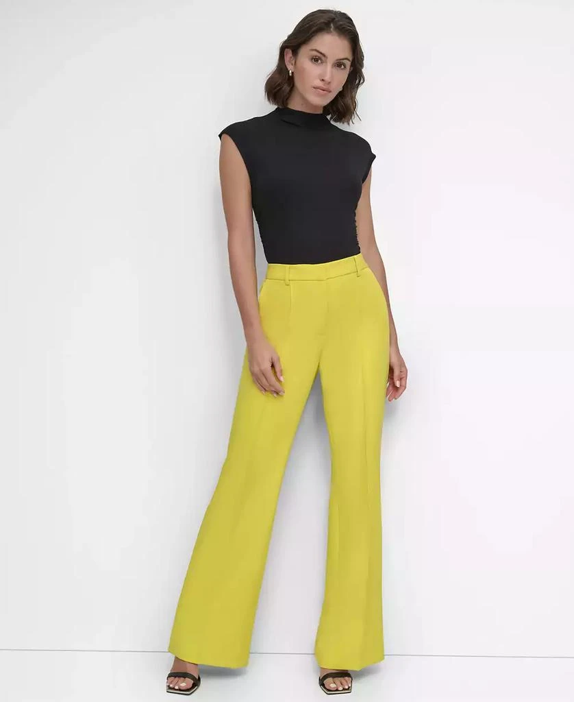 DKNY Women's Pintuck Flare-Leg Pants 5