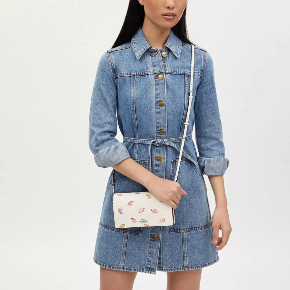 Coach Anna Foldover Clutch Crossbody With Snail Print 2
