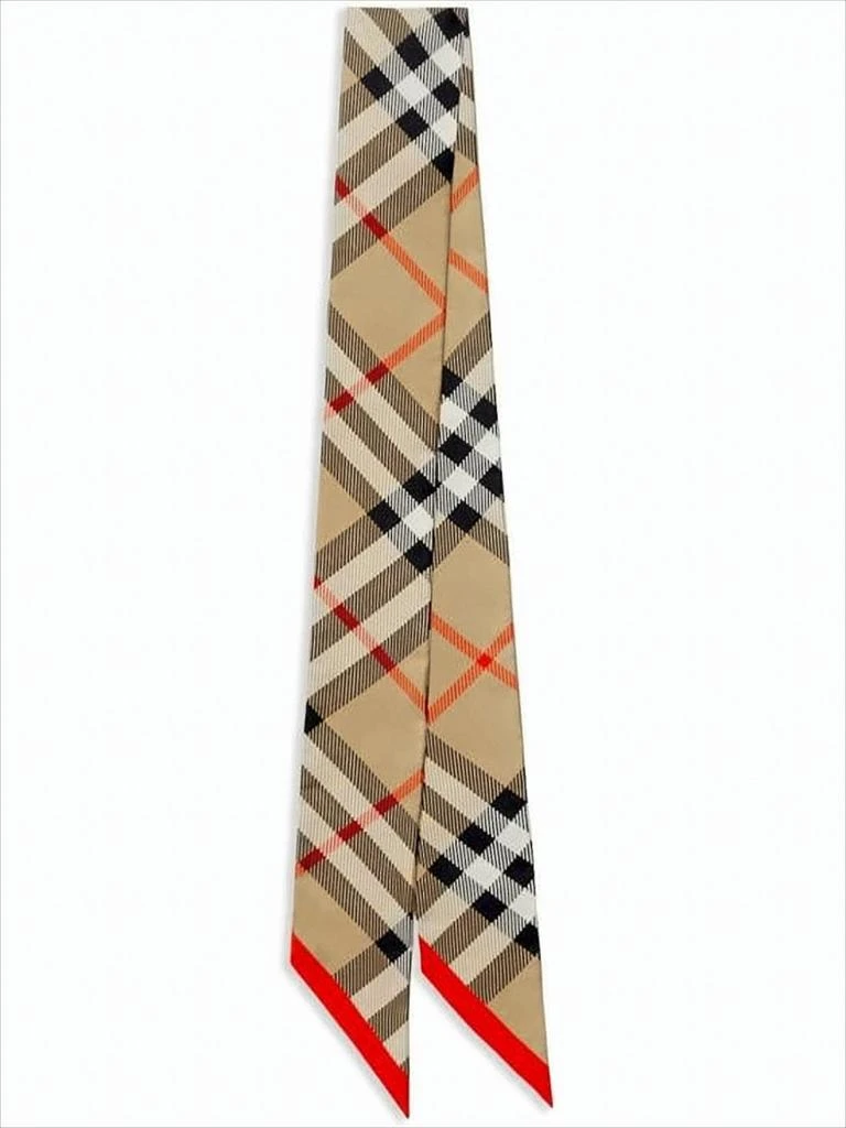 Burberry Check Pattern Silk Scarf