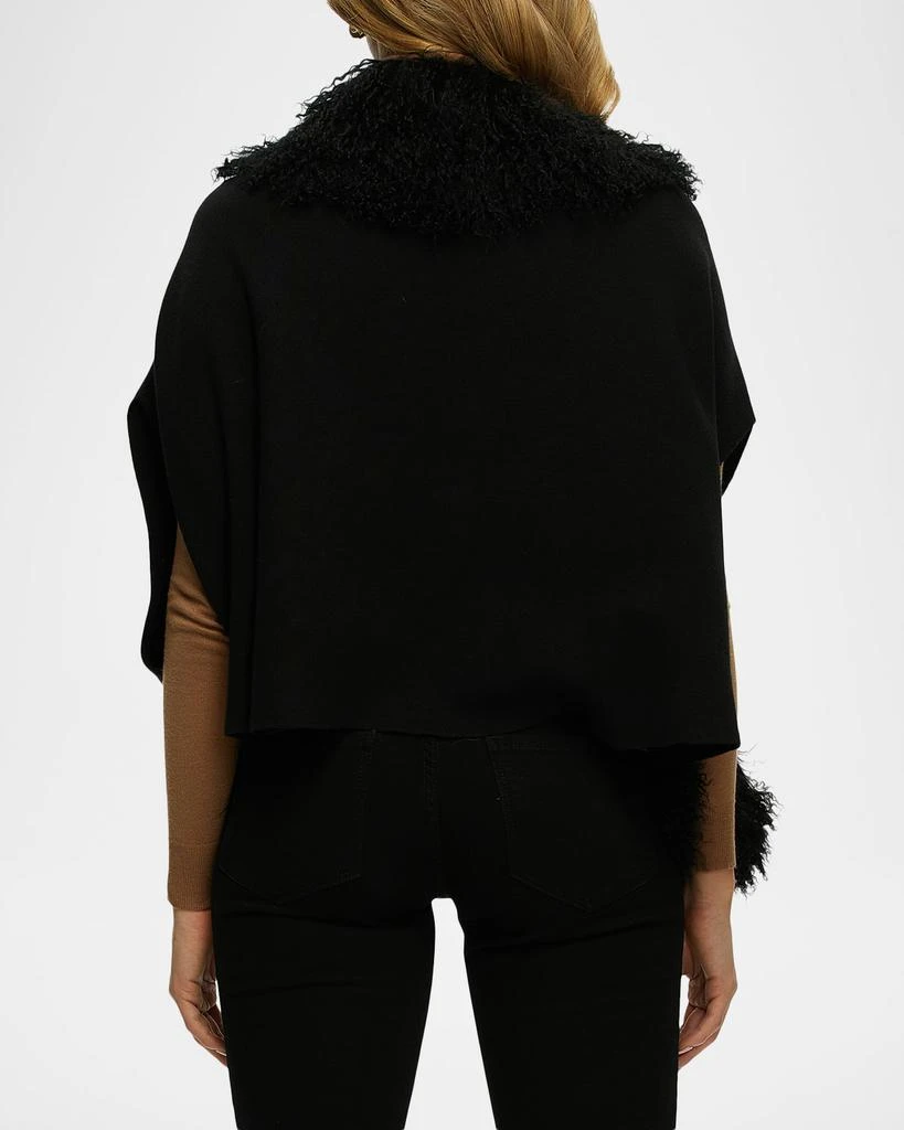 Gorski Knit Vest with Mongolian Shearling Lamb Trim 3