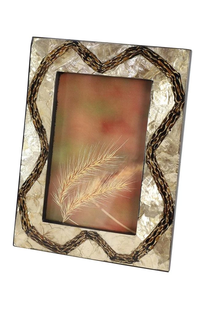 WILLOW ROW Rectangular Brown Inlaid Vervain 
Capiz Shell Picture Frame
