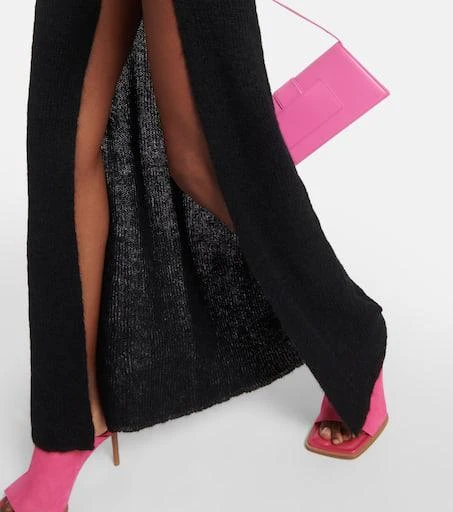 black hot pink bridesmaid dresses Hot Pink Pleating Chiffon Sweetheart Strapless A-line With Side Slit Long  Bridesmaid Dresses, CB0323