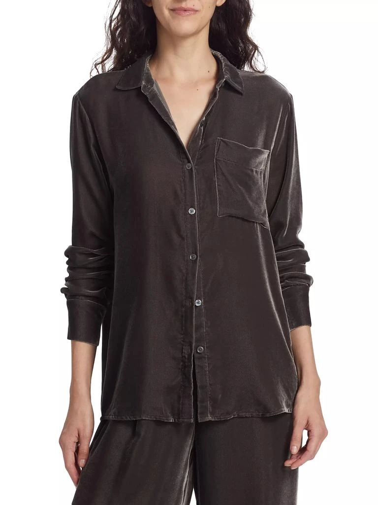 ATM Anthony Thomas Melillo Boyfriend Oversized Velvet Shirt 3