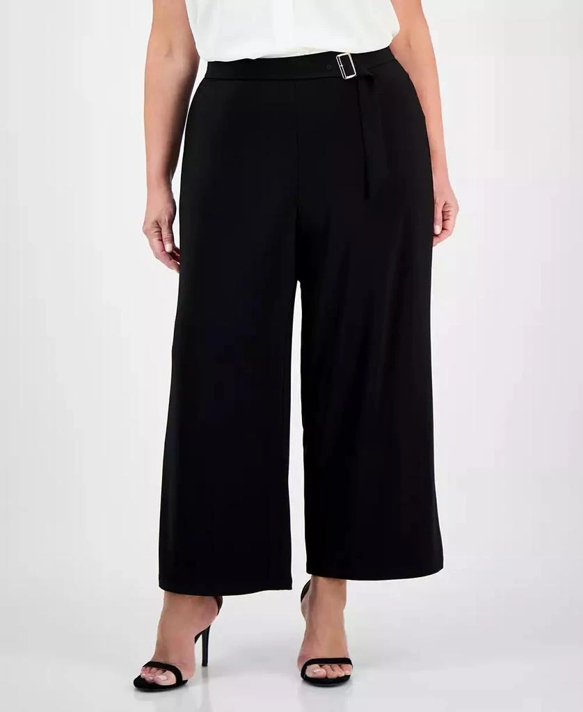 Anne Klein Plus Size Mid-Rise Wide-Leg Palazzo Pants 3