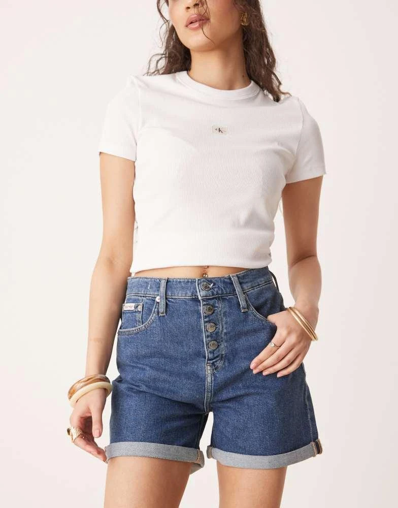 Calvin Klein Calvin Klein Jeans turn up mom shorts in dark wash