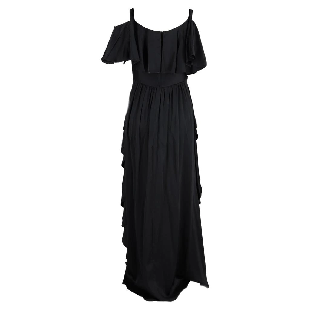 Temperley London Off-Shoulder Maxi Ruffled Dress in Black Acetate 2