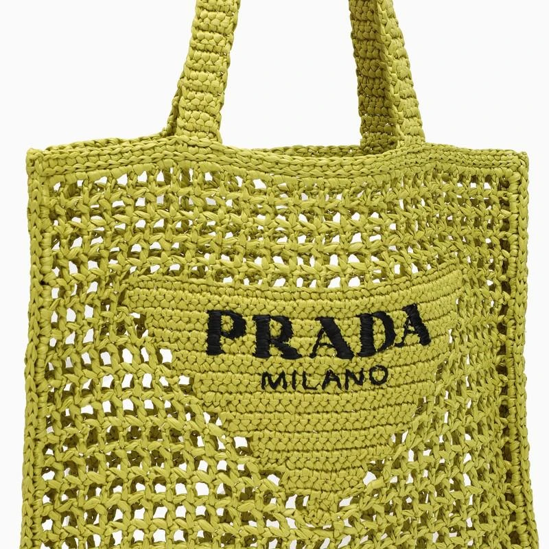 Prada Cedar logoed crochet tote bag 6